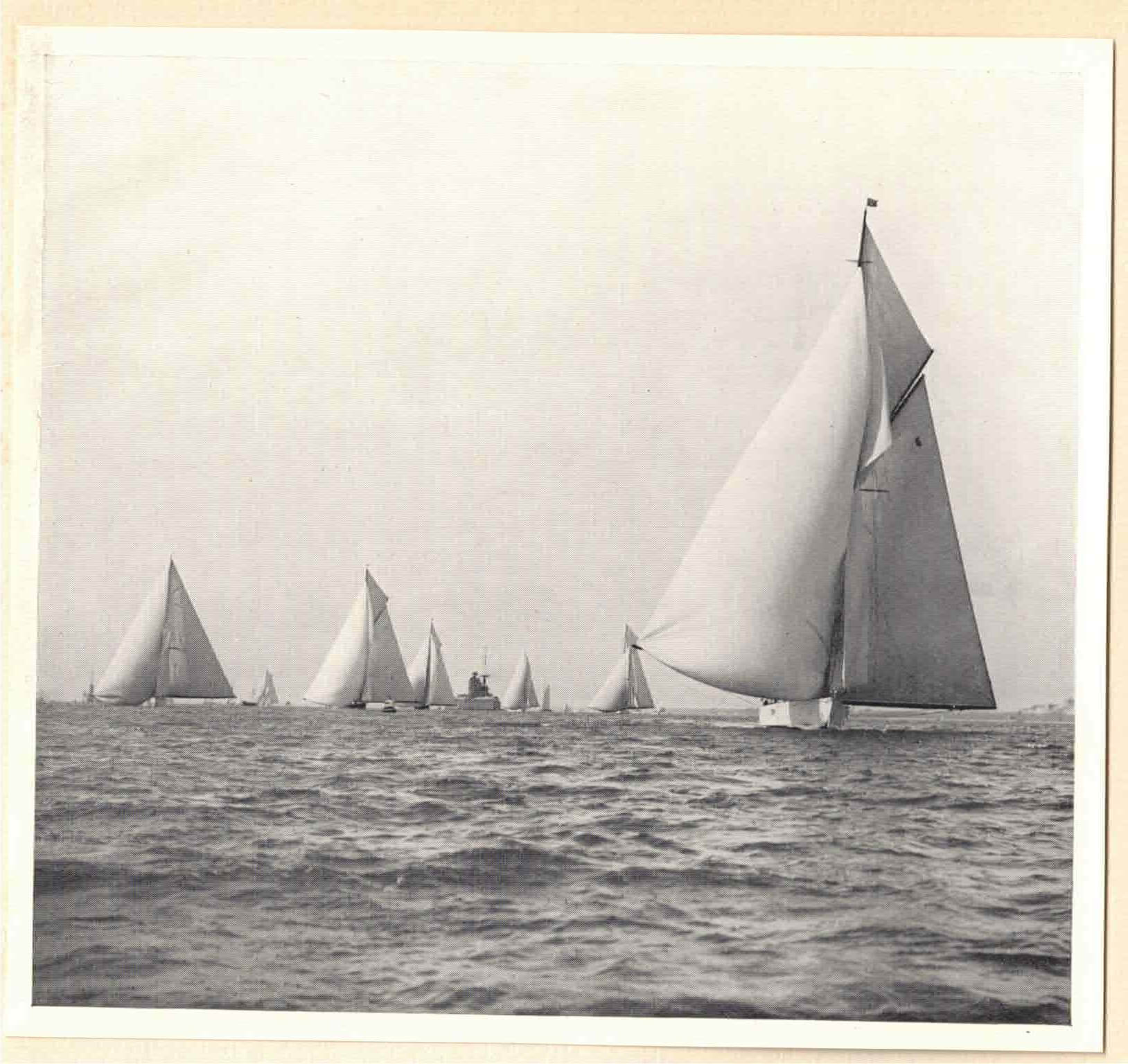 Lulworth, built especially to race Britannia, leads the big class fleet